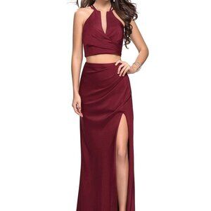 NWT La Femme 25731 Jersey Prom Dress Red Size 0